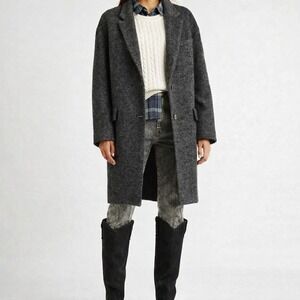 MaxMara Gray Wool Alpaca Blend‎ Classic Italian DesignLuxury Peacoat Overcoat